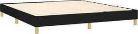 vidaXL Κρεβάτι Boxspring με Στρώμα &amp; LED Μαύρο 180x200 εκ. Υφασμάτινο