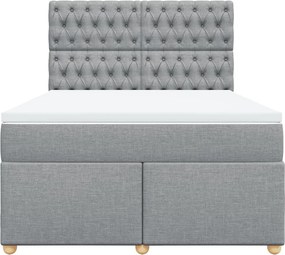 vidaXL Κρεβάτι Boxspring με Στρώμα Αν. Πράσινο 160x200εκ Υφασμάτινο
