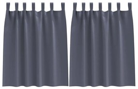 vidaXL Κουρτίνες με κουρτίνες 2 pcs Ανθρακί Πολυεστέρας