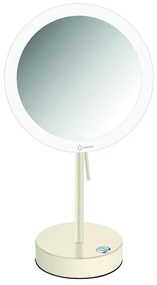 Καθρέπτης Μεγεθυντικός x3 Led Μπαταρίας 4xAA Επικαθήμενος Ø20xH36,5 cm Beige Mat Sanco Cosmetic Mirrors MRLED-903-M102