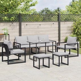 vidaXL Σετ Καναπέ Κήπου 6 pcs Μαύρο 61 x 72.5 x 71 εκ Ατσάλι