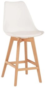 Σκαμπό Μπαρ Vegas HM8000.21 Μεσαίου Ύψους 47x58x103cm White-Natural Wood, Polypropylene