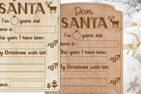 Σετ των 3 Intra απο ξύλο plywood 3mm-4mm πάχος Χριστουγεννιάτικος πίνακας επιστολών | Χριστουγεννιάτικη ευχή Δίασταση 6x8 cm INTRAFABR-111196257