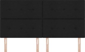 vidaXL LED κεφαλάρι με LED ταινίες φωτός Μαύρο 180 cm ύφασμα