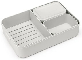 Κουτί τροφίμων Brabantia Make&Take 1006292, 2 l, Με διαχωριστικά, Στεγανό κλείσιμο, Χωρίς BPA, Ανοιχτό γκρι