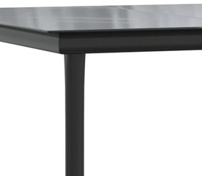 vidaXL Σετ Τραπεζαρίας Κήπου 9 Τεμαχίων Μαύρο από Ατσάλι &amp; Textilene