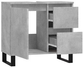 vidaXL Ντουλάπι Μπάνιου Γκρι Σκυροδέματος 65x33x60 εκ. Επεξ. Ξύλο