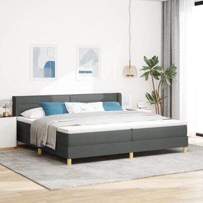 vidaXL Κρεβάτι Box Spring με Στρώμα Σκούρο Γκρι, 200 x 200 εκ. Υφασμάτινη.