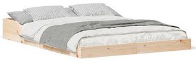 vidaXL Σκελετός Κρεβατιού Καφέ 140 x 190 cm Μασίφ ξύλο πεύκου