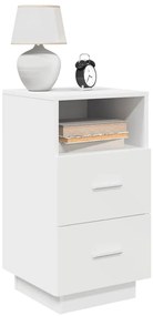 vidaXL Κομοδίνα 2 τμχ με 2 συρτάρια Λευκό 36x36x68 cm