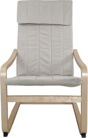 Πολυθρόνα ArteLibre NORDVIK Μπεζ/Φυσικό Ύφασμα/Ξύλο 60x71x105cm