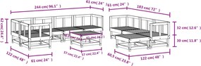 vidaXL Σαλόνι Κήπου Σετ 10 τεμ από Μασίφ Ξύλο Ψευδοτσούγκας