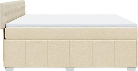 vidaXL Κρεβάτι Boxspring με Στρώμα Κρεμ 180x200 εκ. Υφασμάτινο