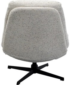 Swivel Armchair + Stool Columbia - Γκρι