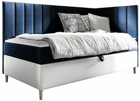 Κρεβάτι continental Baltimore 164, Μονόκλινο, Continental, Μπλε, 80x200, Οικολογικό δέρμα, Ταπισερί, Τάβλες για Κρεβάτι, 88x208x115cm, 38 kg