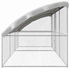 vidaXL Κλουβί Σκύλου 3 pcs Ασημί 6 x 2 x 2 m Γαλβανισμένος χάλυβας