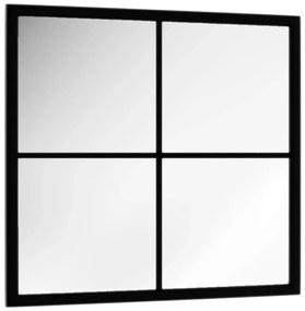 Καθρέφτης Τοίχου Μαύρος 40 x 40 εκ. Μεταλλικός - Μαύρο