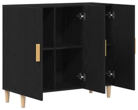 vidaXL Μπουφές Μαύρος Δρυς 90x34x80 εκ Επεξεργασμένο Ξύλο