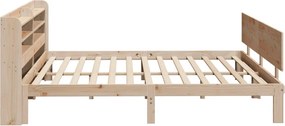 vidaXL Bed Frame 2 τμχ. Φυσικό 200 x 200 cm Solid pine wood, Plywood