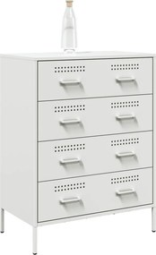 vidaXL Μπουφές Λευκός 68x39x89 εκ. από Ατσάλι