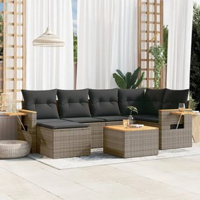 vidaXL Patio Sofa Set 6-θέσια Grey