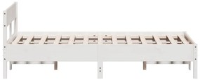 vidaXL Σκελετός Κρεβ. Χωρίς Στρώμα Λευκό 140x200 εκ Μασίφ Πεύκο