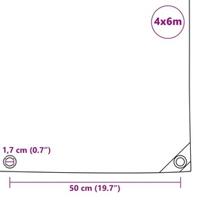 Μουσαμάς 650 γρ./μ.² Γκρι 4 x 6 μ. - Γκρι