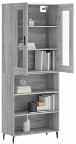 vidaXL Ντουλάπι Γκρι Sonoma 69,5 x 34 x 180 εκ. Επεξεργασμένο Ξύλο