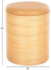 ΣΚΑΜΠΟ MITCH HM9886 ΦΥΣΙΚΟ RATTAN-ΚΑΘΙΣΜΑ ΑΠΟ PU ΜΠΕΖ Φ37x47Υεκ.