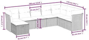 vidaXL Σαλόνι Κήπου Σετ 8 τεμ. Μπεζ Συνθετικό Ρατάν με Μαξιλάρια