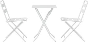 vidaXL Σετ Μπιστρό Κήπου 3 pcs Λευκό Ατσάλι