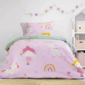Σεντόνια Μονά (Σετ) Kocoon Fairy Cherry Λιλά ΧΩΡΙΣ ΛΑΣΤΙΧΟ 160x260