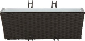 vidaXL Ραφήνα 2 pcs Μαύρο 50 x 17 x 17 εκ Μέταλλο
