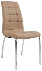 300-058 Καρέκλα Amelia Mόκα 42 x 43 x 95 Μόκα Χρώμιο, Τεχνόδερμα PU, 1 Τεμάχιο
