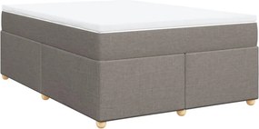 vidaXL Κρεβάτι Boxspring με Στρώμα Taupe 140x200 εκ. Υφασμάτινο