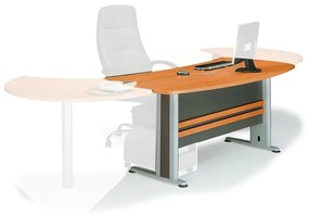 EXECUTIVE Γραφείο Απόχρωση Dark Grey - Cherry  180x80x75cm [-Ανθρακί-, -Κερασί-] [-Melamine-, -Μέταλλο-] ΕΟ999,1Γ