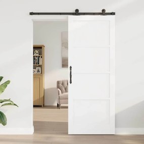 vidaXL Συρόμενη Πόρτα Χειροκίνητος Λευκό και μαύρο 83 x 211 εκ.