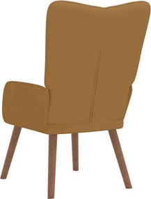 vidaXL Πολυθρόνα Relax Καφέ Βελούδινη