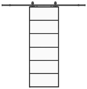 vidaXL Συρόμενη Πόρτα με Μηχανισμό Μαύρο 76x205 εκ. Γυαλί ESG