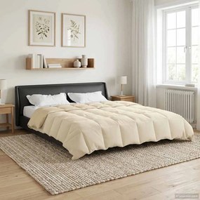 vidaXL Χειμερινό Παπλωματοθήκη 200 x 200 cm Χειμώνας Κρεμ Αναπνεύσιμο