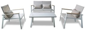 Σαλόνι Κήπου Aspen-2 01-00-2671 (Σετ 4Τμχ) Με Μαξιλάρια White Four Seater