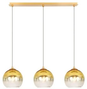 Κρεμαστό Φωτιστικό Οροφής Ευθεία 3xE27 60W IP20 Drop Sunlight-DROP-3S-GD-Χρυσό DROP-3S-GD