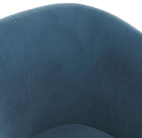 Πολυθρόνα Μπάρελ με Υποπόδιο Σκούρο Μπλε Βελούδινη - Μπλε