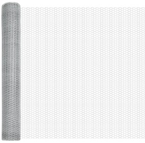 vidaXL Hexagon Fence 0.8x50 μ Γαλβανισμένος Χάλυβας