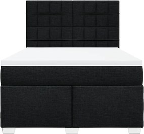 vidaXL Κρεβάτι Boxspring με Στρώμα Μαύρο 160x200 εκ. Υφασμάτινο