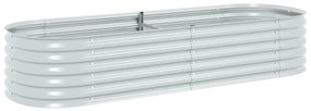 vidaXL Ζαρντινιέρα Υπερυψωμένη Ασημί 240x80x44 εκ. Γαλβανισμ. Χάλυβας