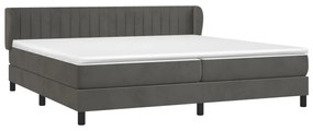 ΚΡΕΒΑΤΙ BOXSPRING ΜΕ ΣΤΡΩΜΑ ΣΚΟΥΡΟ ΓΚΡΙ 200X200 ΕΚ. ΒΕΛΟΥΔΙΝΟ 3131100