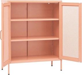 vidaXL Ντουλάπι Αποθήκευσης Ροζ 80 x 35 x 101,5 εκ. Ατσάλινο