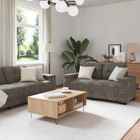 vidaXL Καναπές 2 pcs Σκούρο γκρι 221 x 78 x 80 εκ Τεχνητό δέρμα