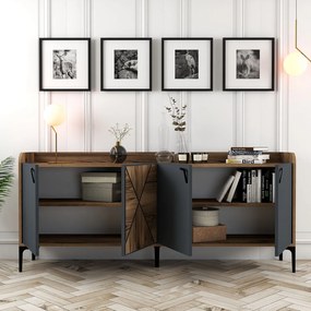 Κονσόλα Καρυδί / Ανθρακί RAFE 180x35x78